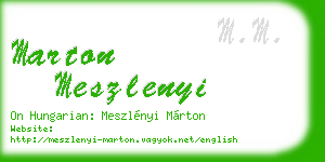 marton meszlenyi business card