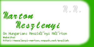 marton meszlenyi business card